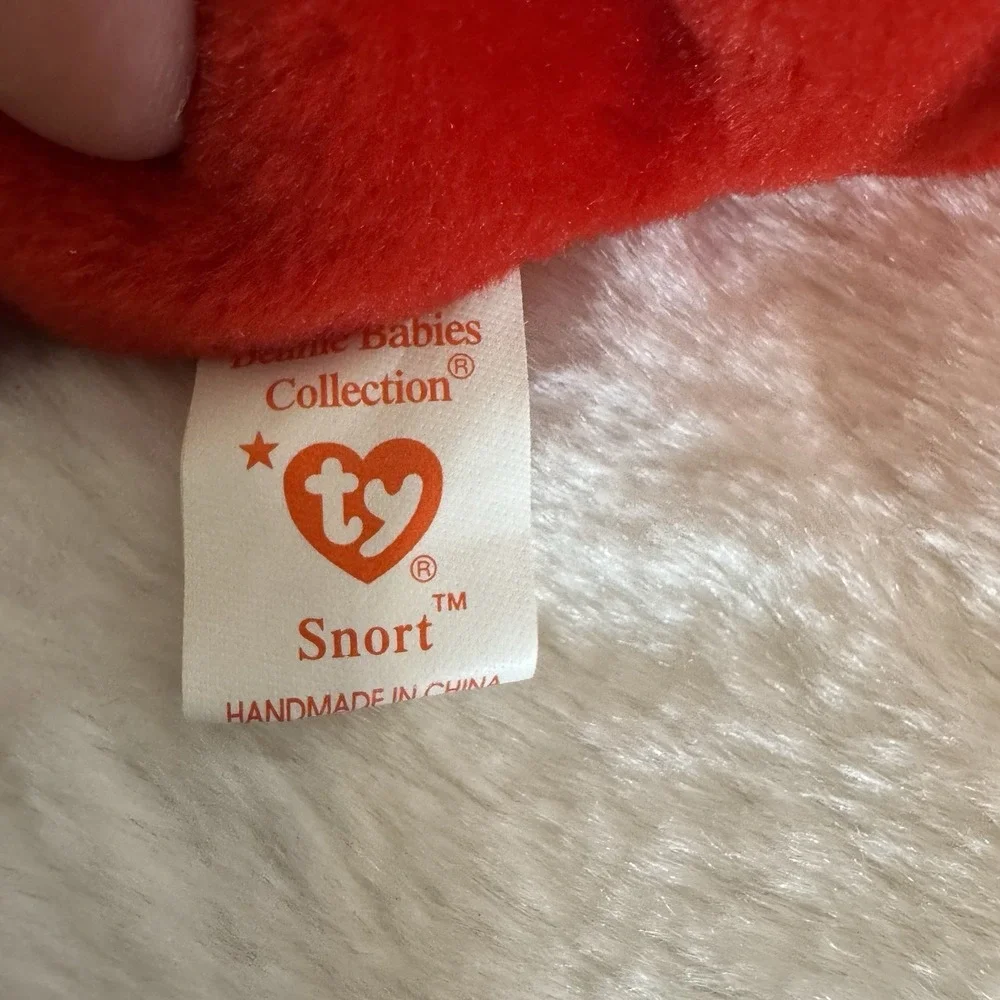 Set of 3 Ty Beanies Buddy & 2 Baby SNORT The Red Bull
